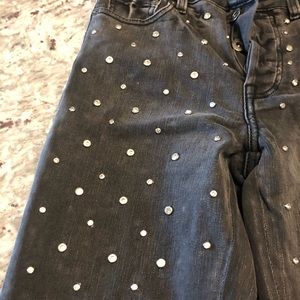 Pistola Womens Gray Embellished Ankle Jeans 26 NWT